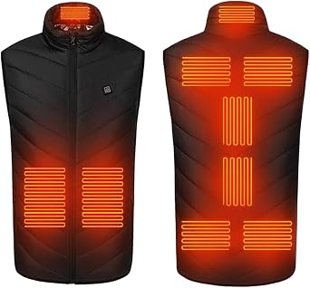 HSQSMWJ 9 Heating Zones Smart Electric Heating Vest, Lightweight Heated Jacket S-8XL