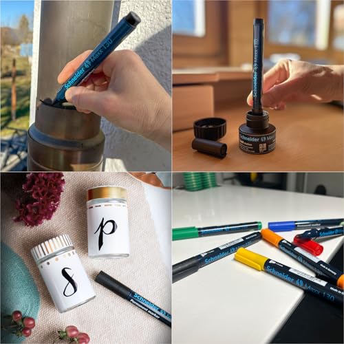 Schneider Maxx 130 Permanent-Marker mit Rundspitze (Strichstärke: 1-3 mm, nachfüllbar) 10er Packung sortierte Farben