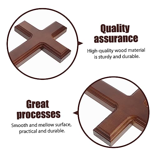 Cruz de oración colgante de madera PRETYZOOM crucifijo tradicional decorativo de pared 5