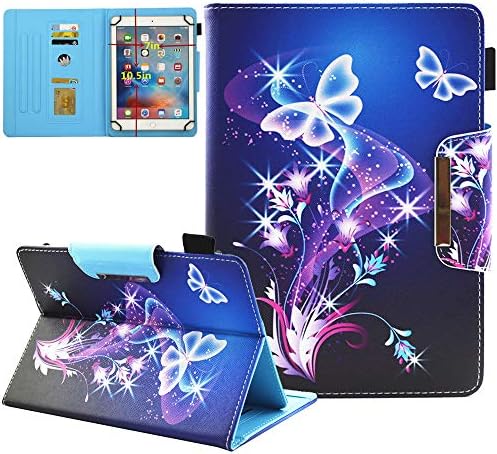 9.5-10.5 inch Tablet Universal Case, JZCreater Protective Cover Stand Folio Case for 9 10 10.1 Inch Android Touchscreen Tablet, Purple Butterfly