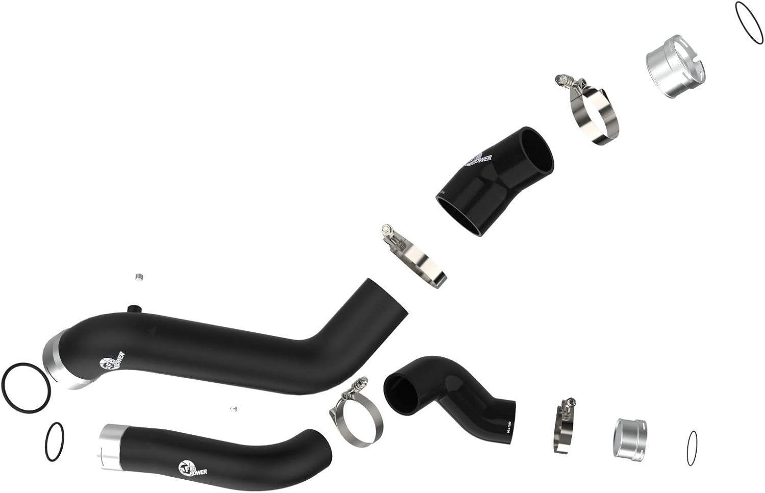 aFe POWER BladeRunner 2-1/2 IN to 3 IN Aluminum Hot and Cold Charge Pipe Kit Black - #46-20424-B