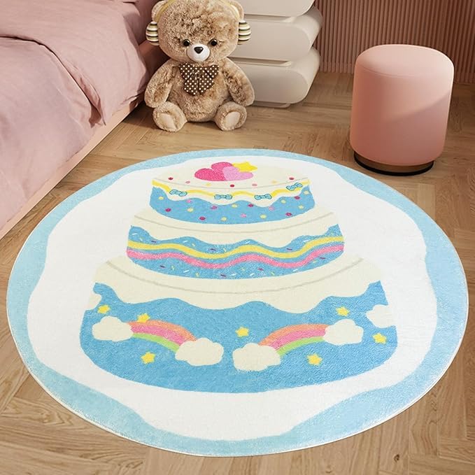 Tapis de jeu lavable bleu pour chambre bébé fille garçon antidérapant