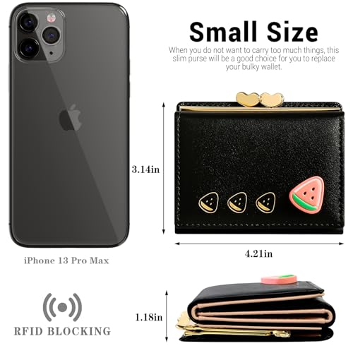BIAOTIE Wallet for Women Small Leather RFID Blocking Credit Card Holder Trifold Wallet Cute Cash Purse for Ladies, Girls, Female4