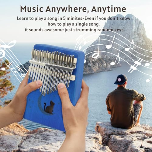 Image of 17 Key Kalimba Thumb Piano, Mbira Instrument,Musical Gift for Kids & Adults