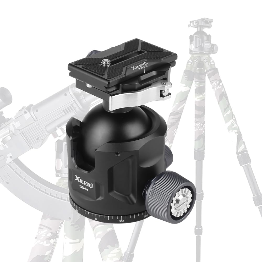 XILETU Aluminum Ball Head for Shooting Tripod 360° Panoramic Ball Head for DSLR Camera Compatible with Arca Swiss and Picatinny Maximum Load Capacity