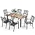 HERA'S HOUSE 7 Pieces Patio Dining Set, Outdoor Table and Chairs Set for 6, 60" Wood Look Table and 6 Metal Patio Chairs for Lawn Garden Backyard