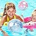 Whaline 4Pcs 16'' Mermaid Inflatable Beach Ball Glitter Pool PVC Balls Game Toys for Summer Hawaiian Tropical Theme Beach Party Decorations Water Sand Game Accessory, Pink Blue