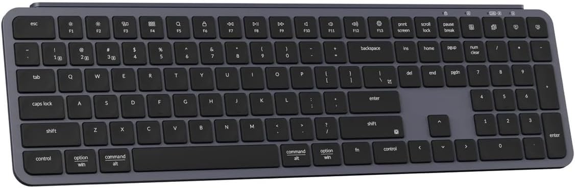 Keychron B6 Pro Ultra Thin Wireless Keypad, Full-Size QMK with Numeric Keypad, 2.4GHz/Bluetooth 5.2/USB Connection, Long Battery Life, Compatible with Mac Windows Linux - White