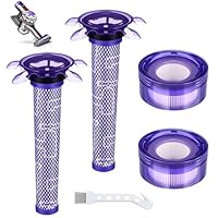 Dwitkul 5 Stück V8 Staubsauger Filter Ersatz Kit, Filter für Dyson V8, Animal Absolute Motorhead Staubsauger, für 2 Nachfilter + 2 Vorfilter + 1 Bürste