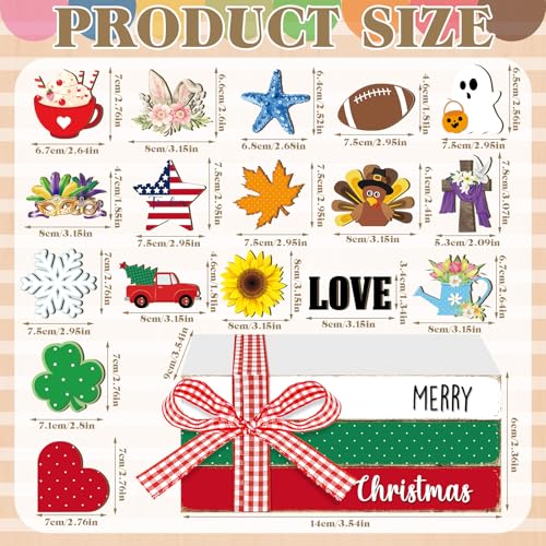 Valentine\'s Day Interchangeable Seasonal Decor Wooden Valentines Tiered Tray Decor Highland Cow Decor Book Block Stack Sign Farmhouse Table Decor for Mantel Shelves Office Love Gifts(Book Block)