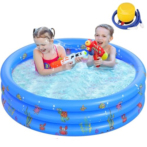 YOKNETIG Alberca para Niños,130x35cm Piscina Alberca Inflable Redonda,Piscina Hinchable Infantil para Uso Doméstico,Juguete...