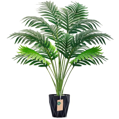 Der Rose Kunstpflanze Künstliche Palme 71cm Künstliche Pflanzen Kunstpflanzen Groß Fake Plant für Wohnzimmer Balkon Flur Boho Deko Außen
