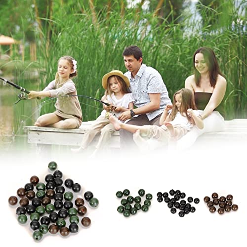 Papaba 50Pcs Anti-Collision Round Fishing Beads Fishing Bait Egg Bead For Saltwater Freshwater Salmon Trout Brown 6Mm #TOP3