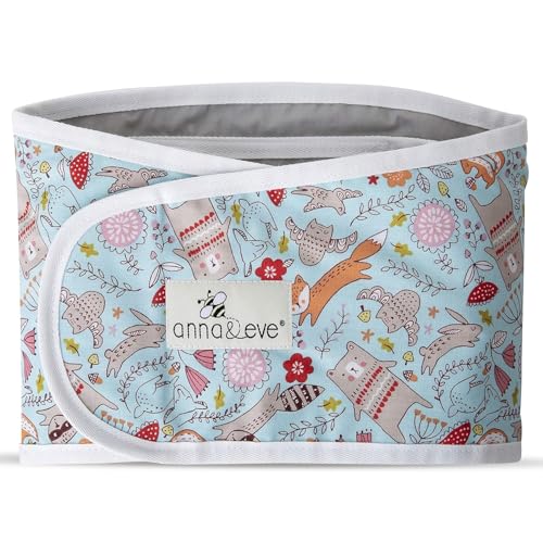 Image of Anna & Eve Baby Swaddle Strap for Newborns and Infants - 100% Cotton, No Overheating - The Original Arms Only - Adjustable Large Size Swaddle, Fits Chest 16 inch to 20.5 inch - Woodland Blue | 100% Cotton, Comfortable and Secure, No Overheating, Original Arms Only, Adjustable Size Swaddle, For Mothers, Mothers to be
