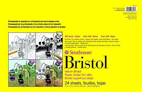 (White) - Strathmore ST346-1 28cm . x 43cm . Smooth 300 Series Sequential Art Bristol Paper - 24 She