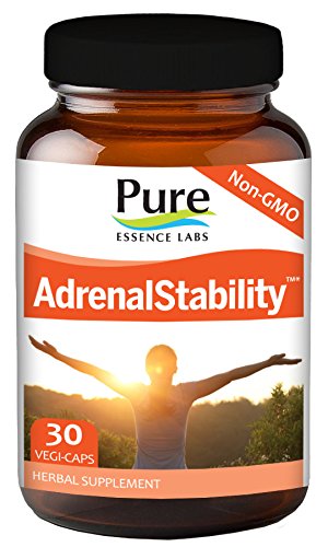 Pure Essence Labs Adrenal Stability - Increased Energy and Powerful Adrenal Support - 30 Vegetarian Capsules