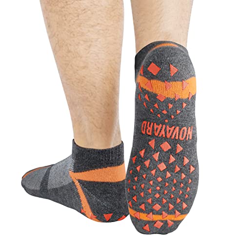 Novayard 6 Pairs Non Slip Yoga Socks Pilates Hospital Gripper Barre Socks Men Women(Black+Grey,Medium) #TOP3