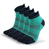 limide Men's Cotton Toe Socks Five Finger Socks Compression Crew No Show Athletic Socks for Running