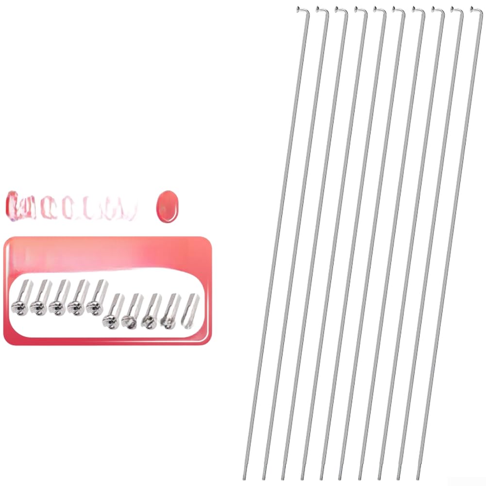Spokes, Stainless Steel 254mm-275mm 14g for 26/27.5/29 Inch, Mountain Road Folding Bike Wire Ribbon Spoke(261 Mm)