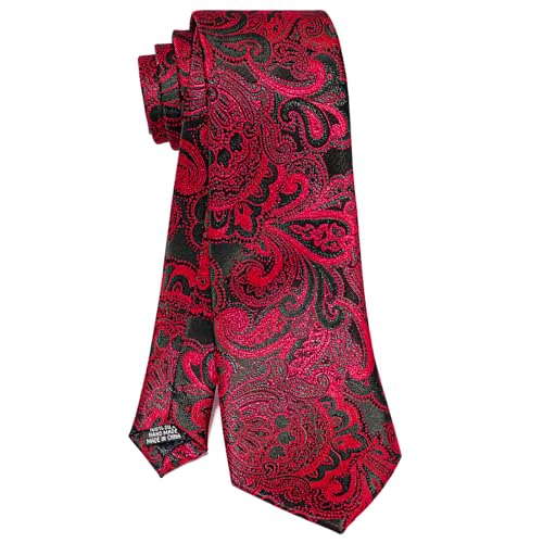 Image of 5PCS Tie and Pocket Square for Men, Silk Necktie and Handkerchief Cufflinks with Gold Ring and Lapel Pin Set