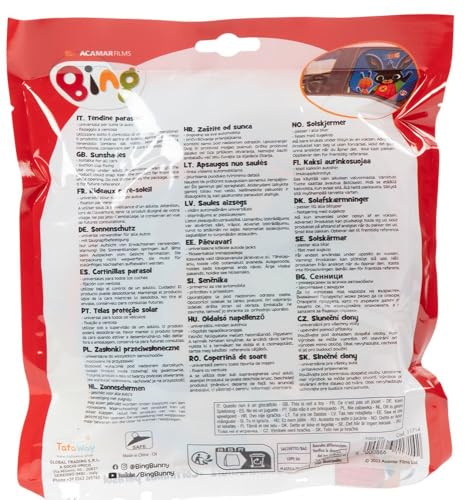 Tataway Coppia Tendine Laterali Parasole Auto Bing 44X35 Cm – Protezione Solare Per Bambini Con Grafica Bing E Flop Su Fondo Blu - 8