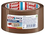 tesapack Solid und Strong - leise abrollbares Paketband / Packband zum sicheren Verschließen von Paketen. Verfügbar in: Transparent und Braun