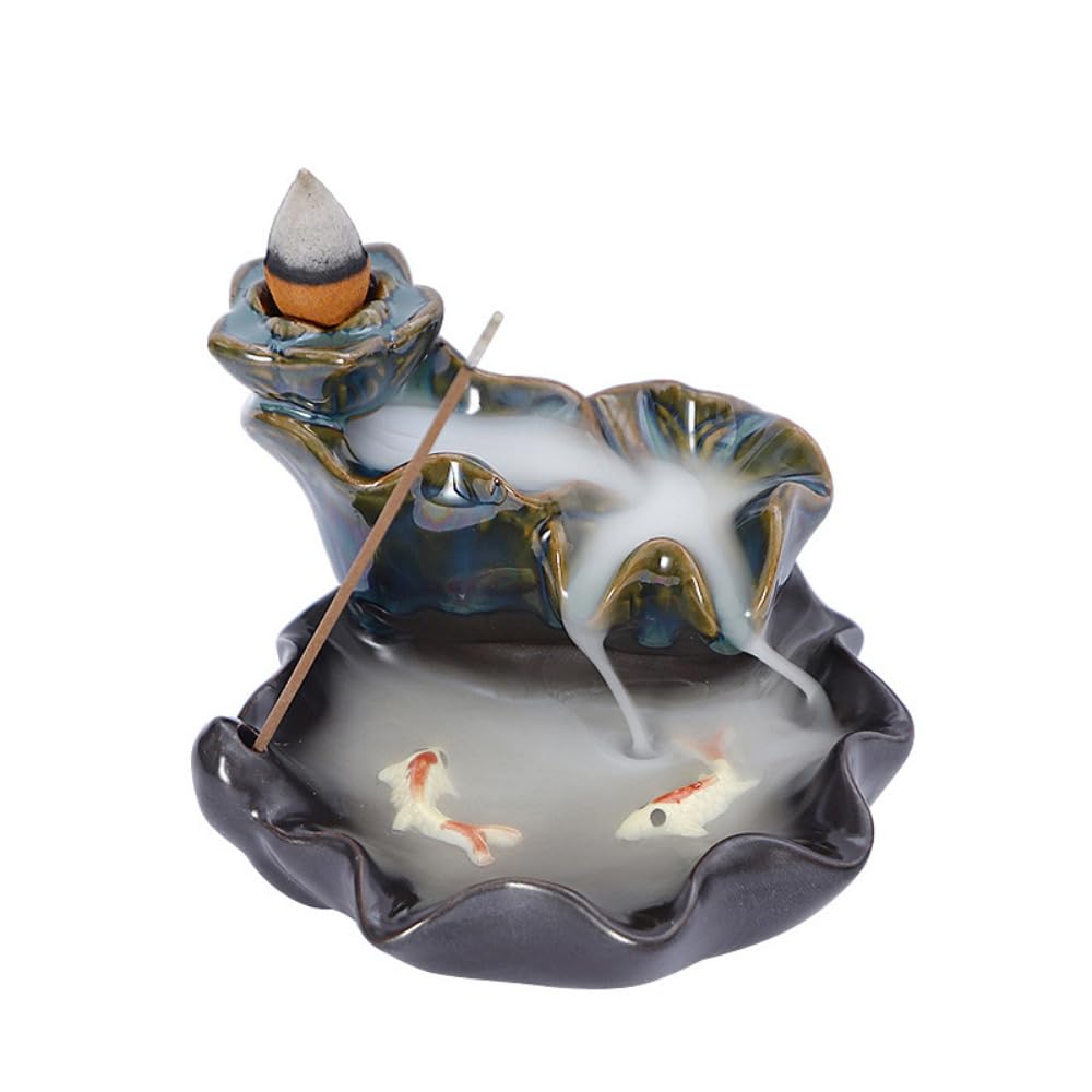 Brûleur d'encens à refoulement de 9,8 cm, porte-encens cascade maison