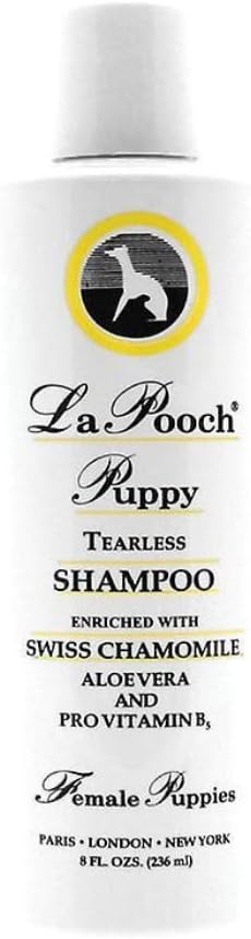 Dog Shampoo - Female Puppy Tearless Shampoo (8 oz Female) - Great Shampoo - Really Does Work ! Les Pooch Puppy Tearless Dog Shampoo. Great for Cats Too !