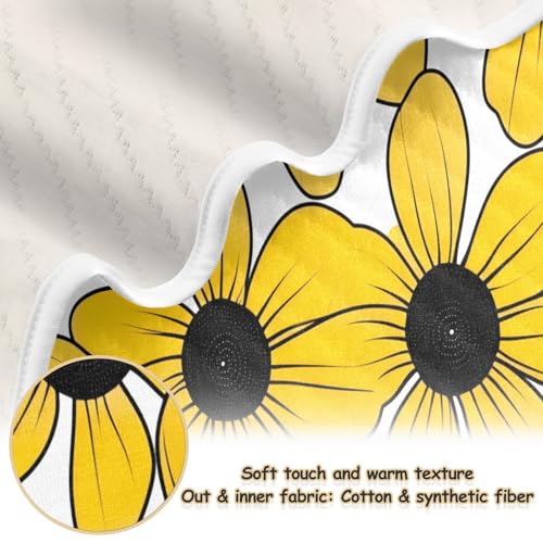 Custom Black-Eyed Susan Simple Line Art Valentinesnes Knit Baby Blanket Cozy Custom Made Tigers Baby Blanket with Name for Nursery Stroller Crib 30x40in Mantas para2