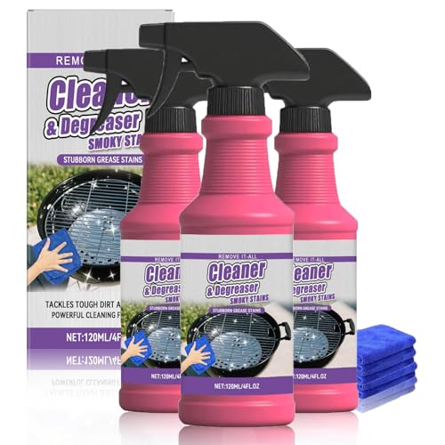 3pc Spray Desengrasante de Acción Rápida y Alta Resistencia, Heavy Duty BBQ Grill Degreaser Spray 360ml, Limpiador para Hornos y Parrillas, Ideal para Restos de Comida Guemada y Grasa