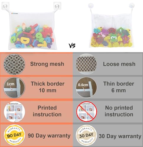 Bath-Toy-Net-18×16-Kids-Bath-Tub-Toy-Holder-Mesh-Bag-for-Bath-Toys-Baby-Bathtub-Toy-Storage-Organizer-Large-Bathroom-Bucket-Bin-Toddler-Shower-Caddy-Hanging-Basket-2-Suction-Cups-2-Hooks Bath Toy Net 18×16 Kids Bath Tub Toy Holder Mesh Bag for Bath Toys Baby Bathtub Toy Storage Organizer Large Bathroom Bucket Bin Toddler Shower Caddy Hanging Basket 2 Suction Cups 2 Hooks
