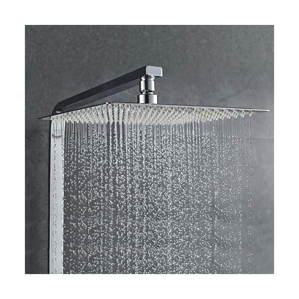 Ibergrif M20292 - Regendusche Duschkopf (200 * 200 mm), Eckig Brausekopf, Edelstahl, Quadrat – Bild 4