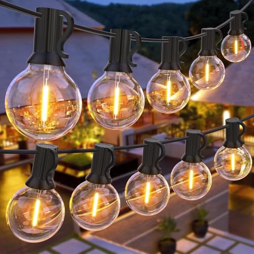 GPATIO Outdoor String Lights, 100FT G40 Bulbs Shatterproof Patio Lights, Waterproof Dimmable Hanging Outdoor Lights, Con - Detailed View