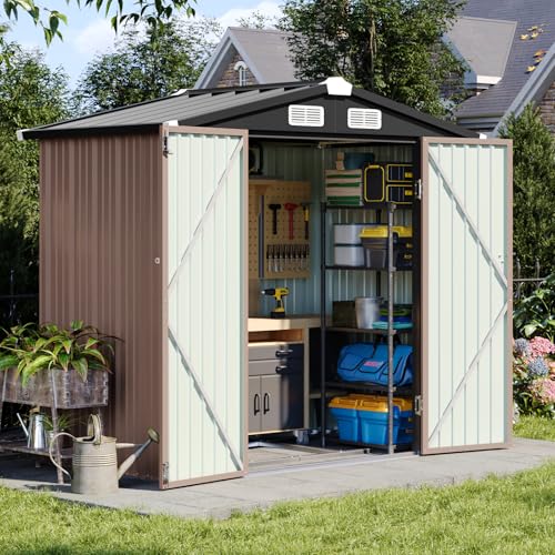 Aoxun-6x39-FT-Shed-with-Base-Metal-Outdoor-Storage-Shed-Garden-Shed-with-Lockable-Doors-Tool-Shed-Bike-Shed-for-Backyard-Patio-Poolside-Brown