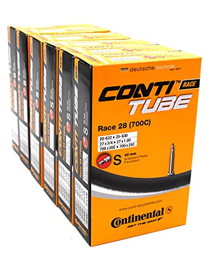 Continental Unisex-Adult 181781 Fahrradschl&auml;uche, Schwarz, 28 (6er Pack)