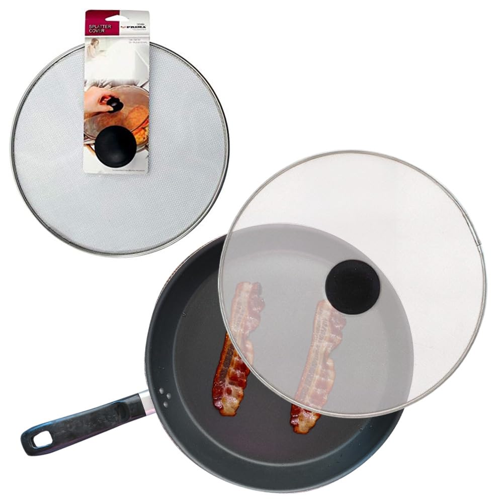 Bargainsgalore Silver 29Cm Metal Splatter Cover Lid - Cooking Frying Pan Accessory | Kitchen Protector Guard, Metal Splash Cover, Grease Screen Is Rust Free | Protector Pot, Lids Oil Proofing