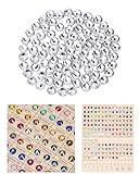 Novani Crystal Rhinestones, Flatback Loose Gemstones 1440pcs Glass Rhinestones for Clothes Shoes Crafts,and Glass Rinestones Color Card