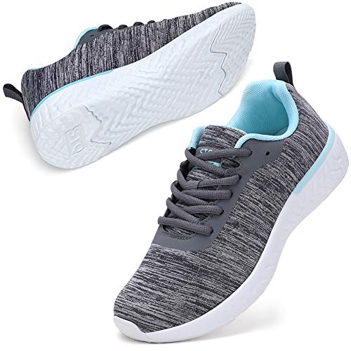 Stq Tennis Shoes For Womens Athletic Workout Sneakers Ultra Lightweight Lace Up Running Shoes Grey/Aque Us 8 #TOP14