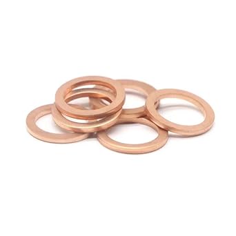 12 Pack 36x42x2mm Copper Crush Washer Flat Ring Seal Gasket Fastener Fitting M36
