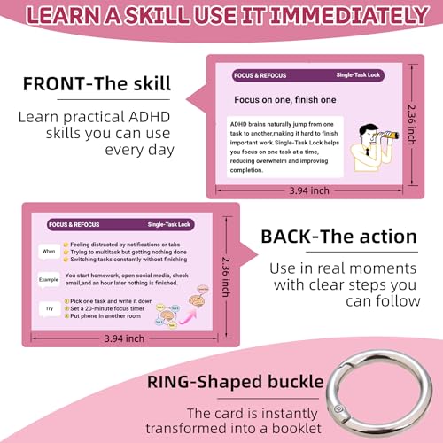 Sulieschen 30 ADHD Tools for Adults & Teens – Therapy Tools & Coping Skills Cards with Real-Life Scenarios & Step-by-Step Actions for Focus, Executive Function & Emotional Regulation - Image 4