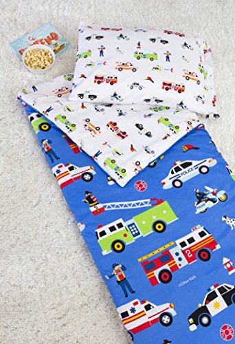 Wildkin Kids Microfiber Sleeping Bag For Boys And Girls, Includes Pillow Case And Stuff Sack, Perfect Size For Slumber Parties, Camping And Overnight Travel (Heroes) , Blue #TOP1
