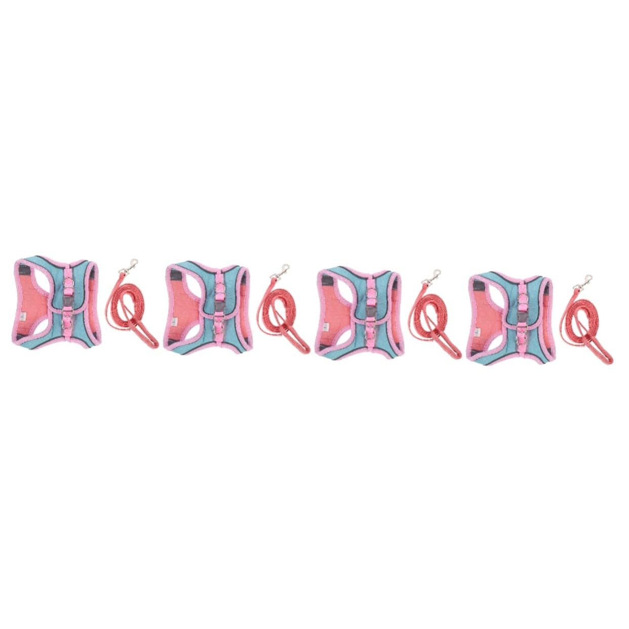 Happyyami 4 Ensembles De Harnais pour Animaux De Compagnie Collier pour Corde De Marche pour Gilet Réfléchissant Harnais pour Chats Réglable pour Chiot Laisse pour