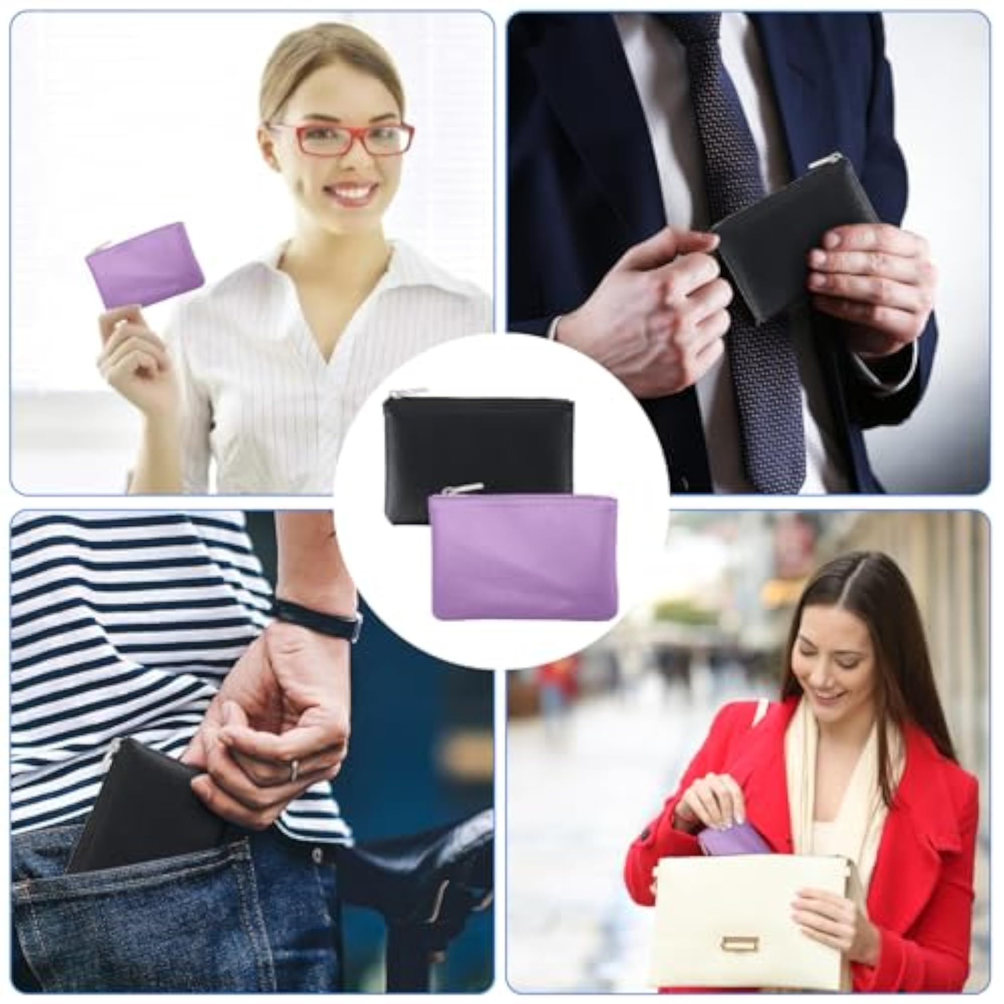 Portable PU Leather Coin Purse with Zipper