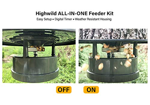Highwild Deer Feeder Kit - Digital Timer - Metal Spin Plate - Easy Setup - All-In-One #TOP4