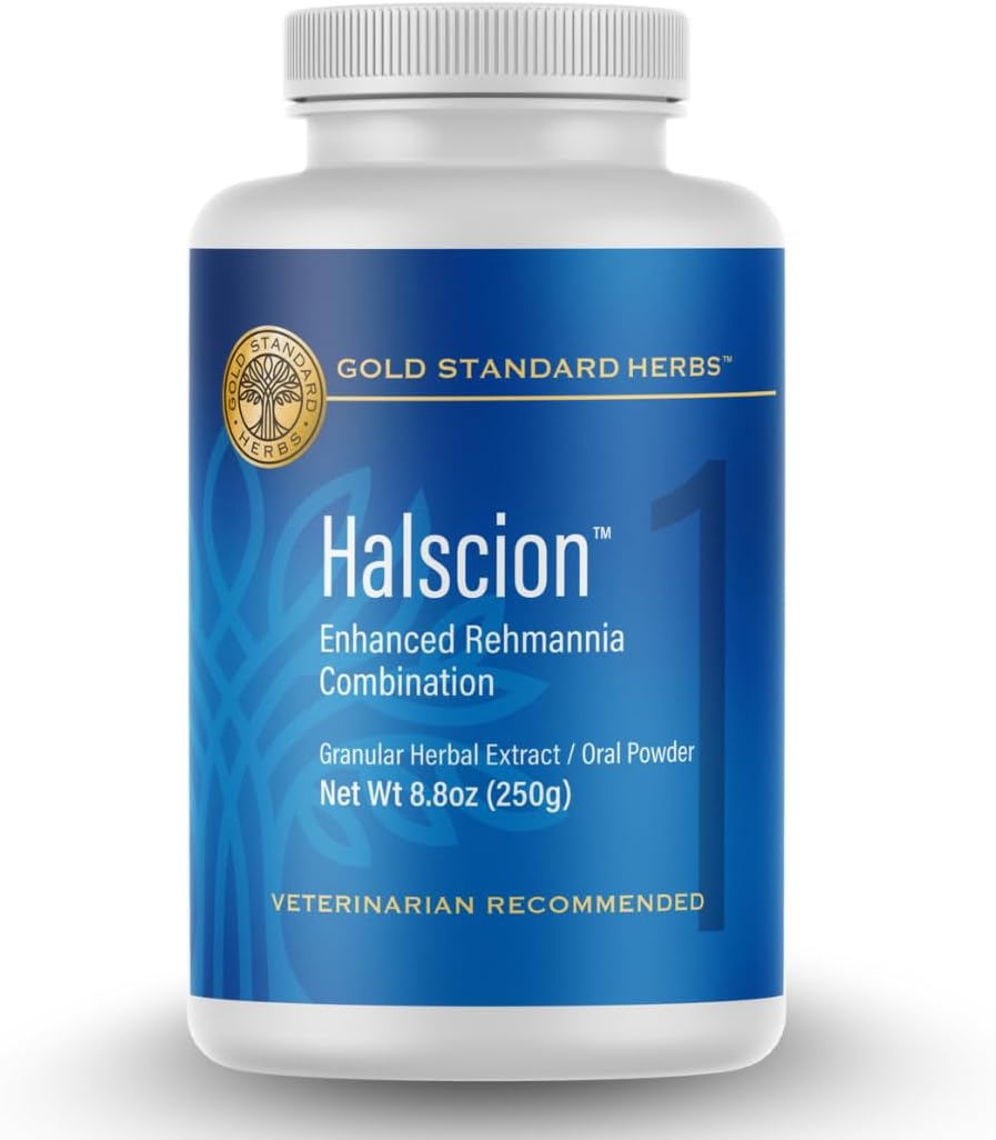 Halscion Cognitive Support and Stress Relief for Dogs by Gold Standard Herbs, All Natural Rehmannia Combination, 85 gram Powder, White