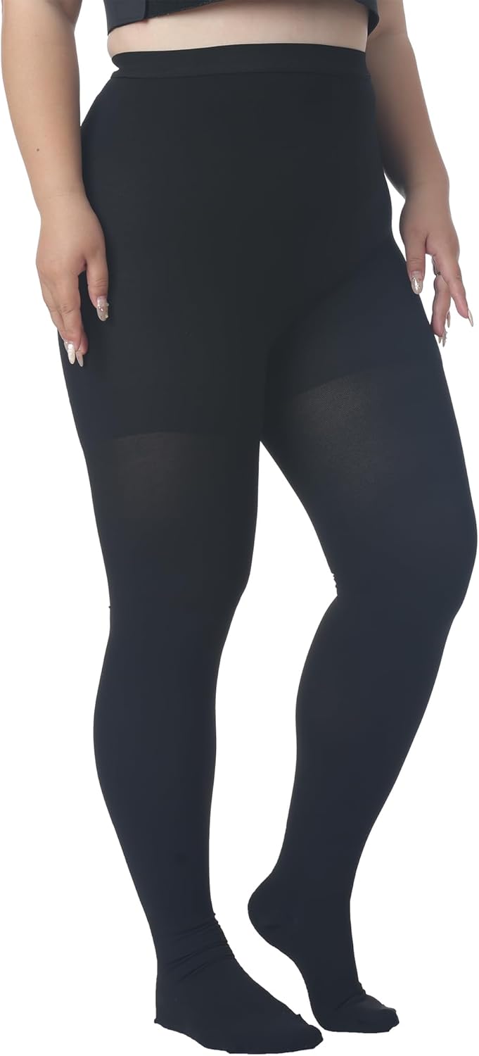 Extra Wide 5XL Medical Compression Pantyhose for Women & Men, Closed Toe 15-20 mmHg Graduated Compression Stockings Waist High Support Leggings, Support Hose for Edema, Post Surgery,During Pregnancy - Image 5