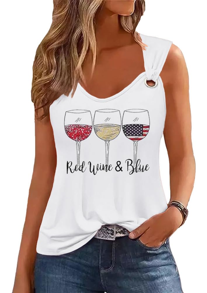 Womens Gradient Notched Neck Casual Tank Tops Novelty Sleeveless Shirts Funny Graphic Tee Vests