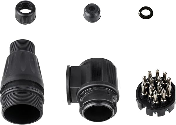 BEIJISTAR 13 Pin Trailer Plug, 12V Waterproof 13 Pin Trailer Plug Connector, for Truck RV Cars Boat Caravan - 4