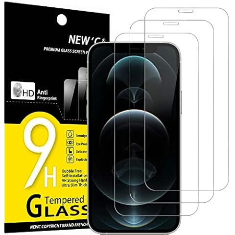 NEW'C [3 Pack] Designed for iPhone 12 Pro Max (6.7") Screen Protector Tempered Glass, Case Friendly Anti Scratch Bubble Free Ultra Resistant Cover