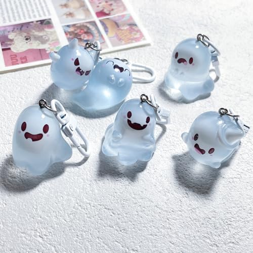 Halloween Keychain Gifts For Women Boo Basket Stuffers For Her Spooky Gifts Christmas Halloween Basket Stuffers Halloween Boo Basket Ideas Key Chain For Teen Girl Cool Stuff Night Glow Ghost Keychain - Image 3